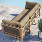 EEI-6120 Clearwater Outdoor Patio Teak Wood Sofa by Modway