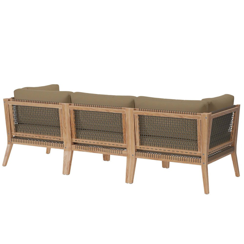 EEI-6120 Clearwater Outdoor Patio Teak Wood Sofa by Modway
