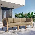EEI-6120 Clearwater Outdoor Patio Teak Wood Sofa by Modway