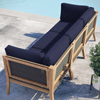 EEI-6120 Clearwater Outdoor Patio Teak Wood Sofa by Modway