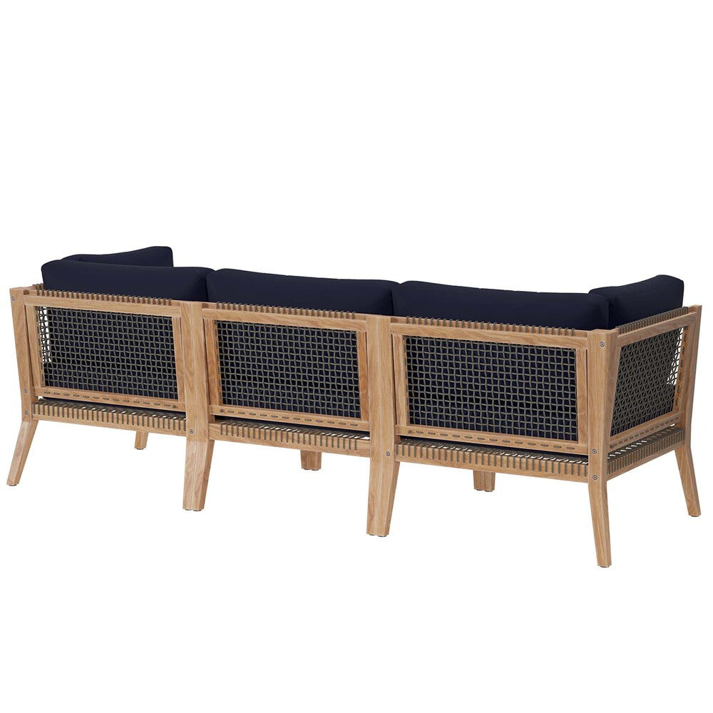 EEI-6120 Clearwater Outdoor Patio Teak Wood Sofa by Modway