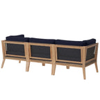 EEI-6120 Clearwater Outdoor Patio Teak Wood Sofa by Modway