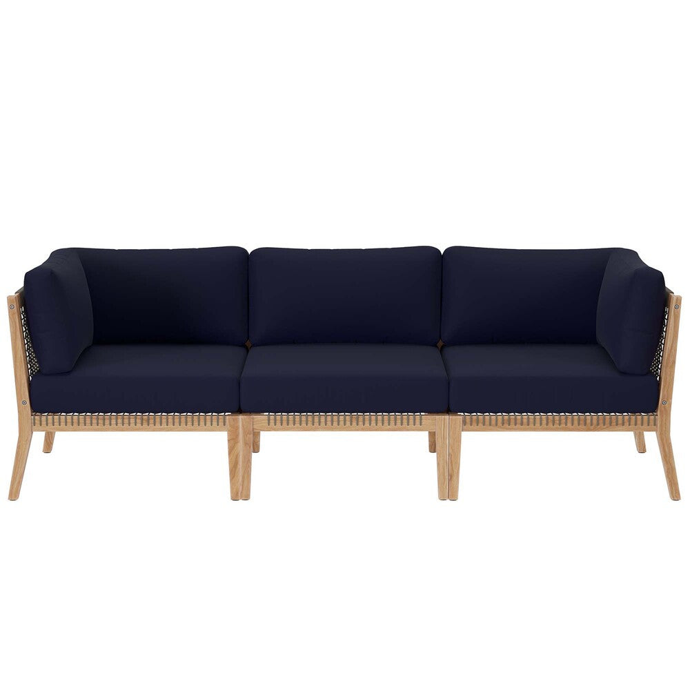 EEI-6120 Clearwater Outdoor Patio Teak Wood Sofa by Modway