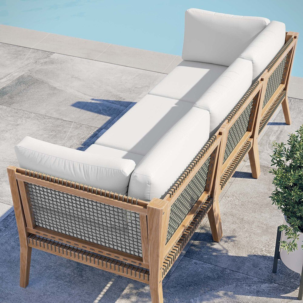 EEI-6120 Clearwater Outdoor Patio Teak Wood Sofa by Modway