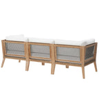 EEI-6120 Clearwater Outdoor Patio Teak Wood Sofa by Modway