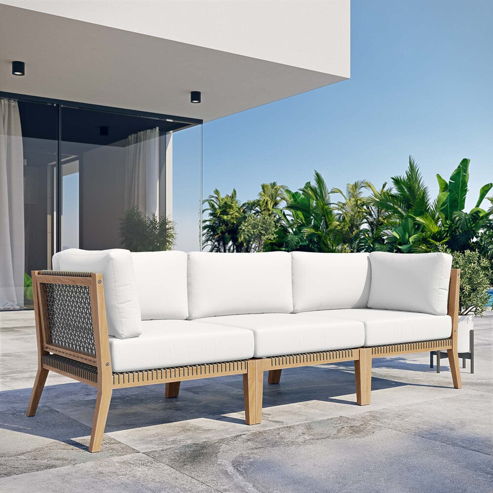 EEI-6120 Clearwater Outdoor Patio Teak Wood Sofa by Modway