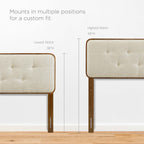 Modway Collins Tufted Fabric and Wood Full Headboard by Modway-MOD-6233