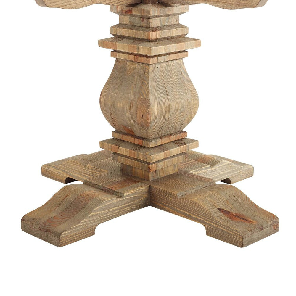 EEI-3491-BRN Column 47" Round Pine Wood Dining Table by Modway