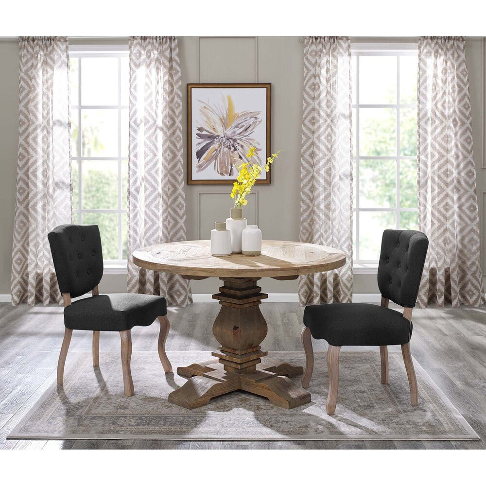 EEI-3491-BRN Column 47" Round Pine Wood Dining Table by Modway