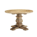 EEI-3491-BRN Column 47" Round Pine Wood Dining Table by Modway