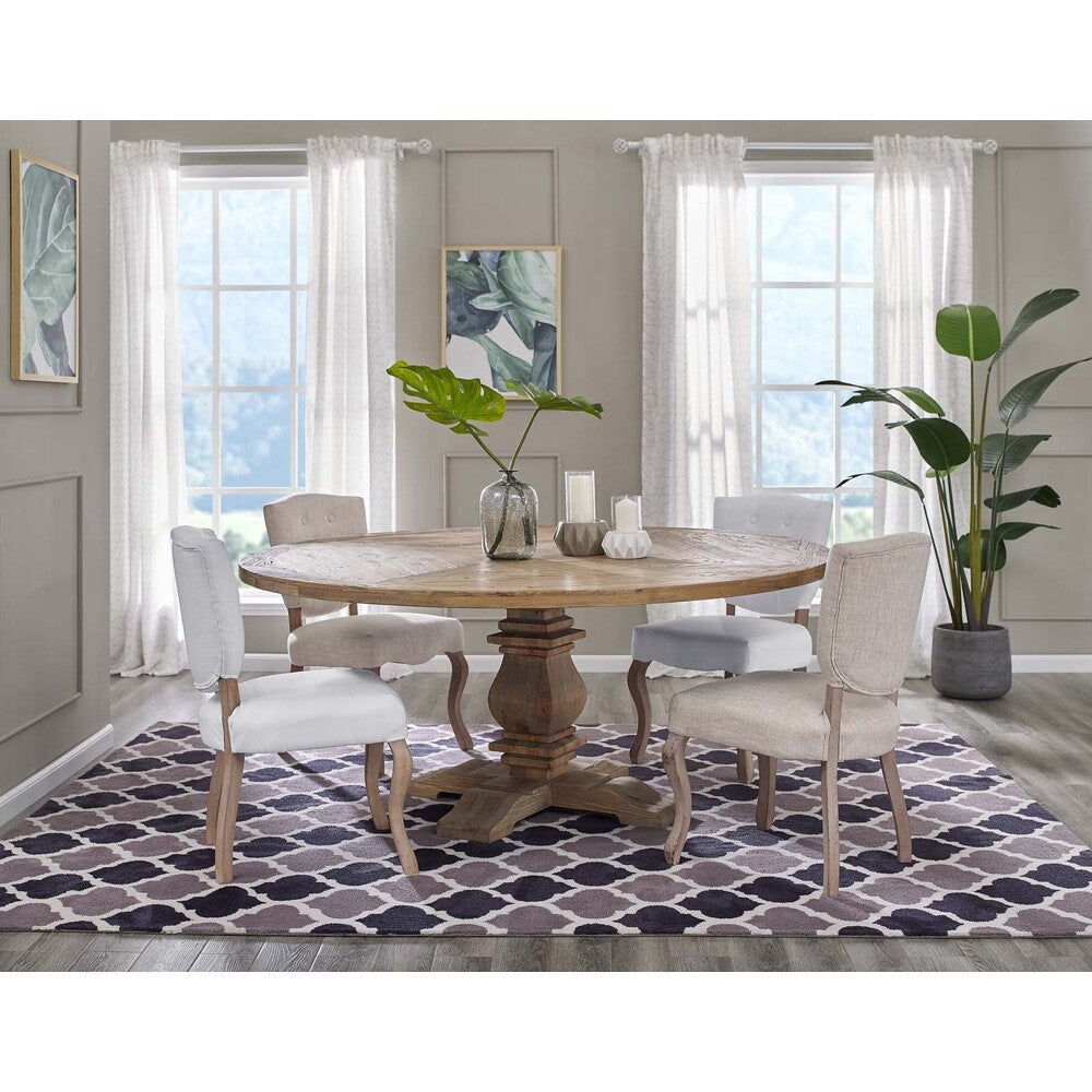 EEI-3495-BRN Column 71" Round Pine Wood Dining Table by Modway