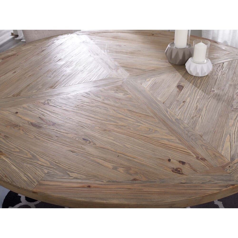 EEI-3495-BRN Column 71" Round Pine Wood Dining Table by Modway
