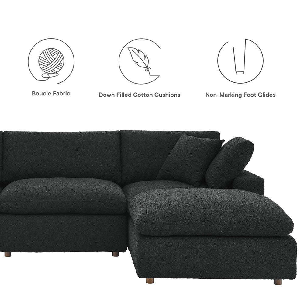EEI-6363 Commix 4-Piece Down Filled Overstuffed Boucle Fabric Sectional Sofa by Modway