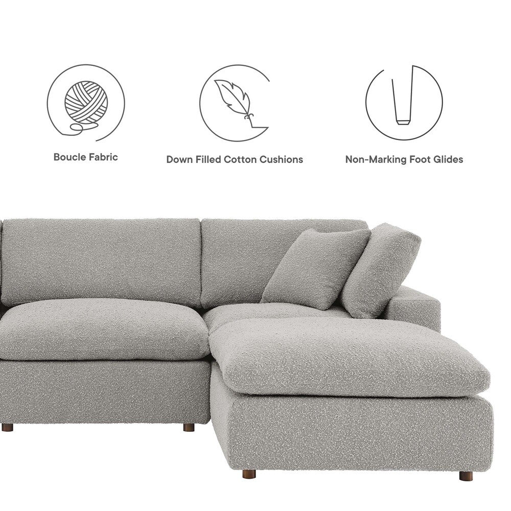 EEI-6363 Commix 4-Piece Down Filled Overstuffed Boucle Fabric Sectional Sofa by Modway