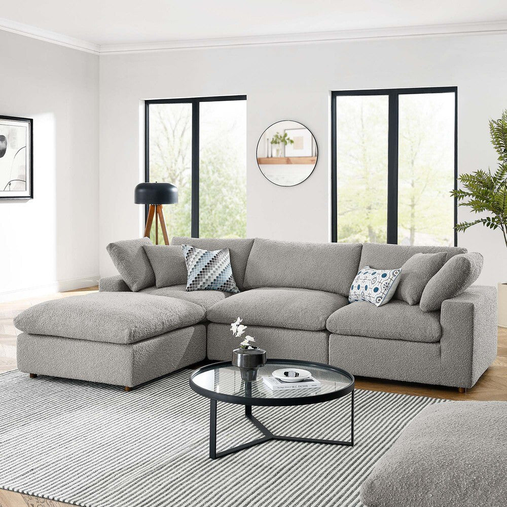 EEI-6363 Commix 4-Piece Down Filled Overstuffed Boucle Fabric Sectional Sofa by Modway