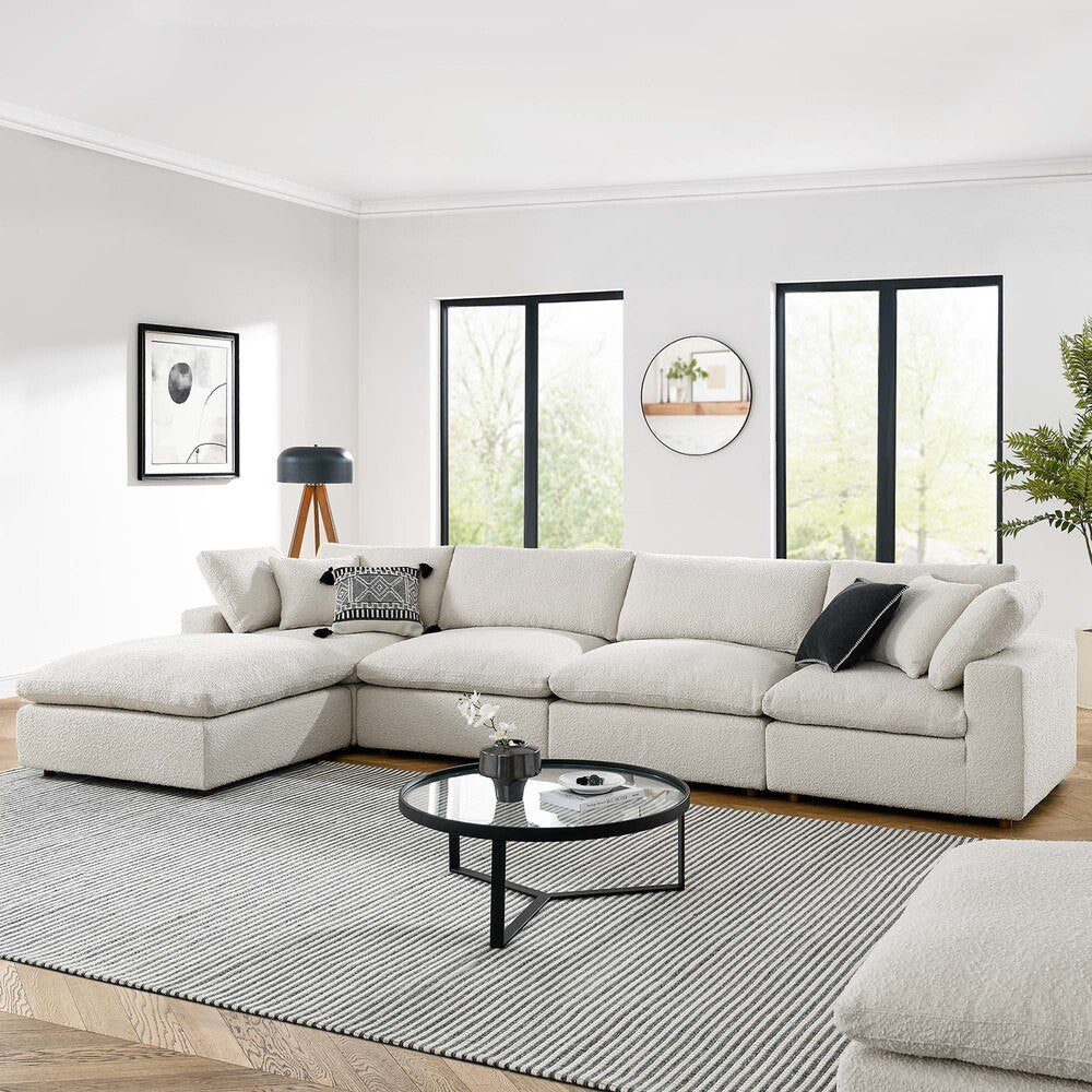 EEI-6365 Commix 5-Piece Down Filled Overstuffed Boucle Fabric Sectional Sofa by Modway