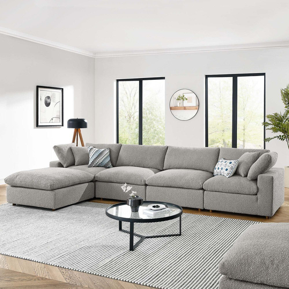 EEI-6365 Commix 5-Piece Down Filled Overstuffed Boucle Fabric Sectional Sofa by Modway