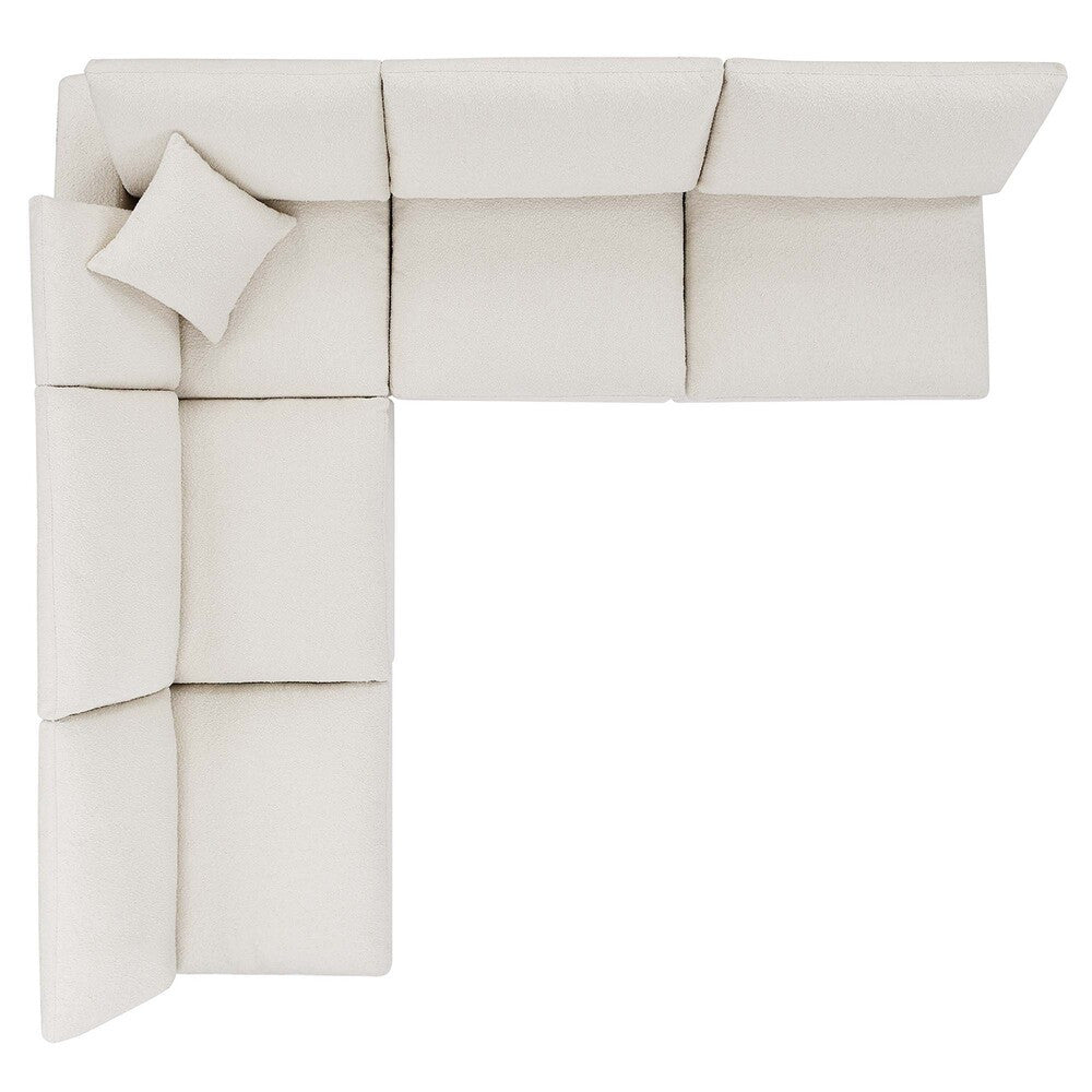 EEI-6367 Commix 5-Piece Down Filled Overstuffed Boucle Fabric Sectional Sofa by Modway