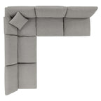 EEI-6367 Commix 5-Piece Down Filled Overstuffed Boucle Fabric Sectional Sofa by Modway