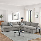 EEI-6367 Commix 5-Piece Down Filled Overstuffed Boucle Fabric Sectional Sofa by Modway