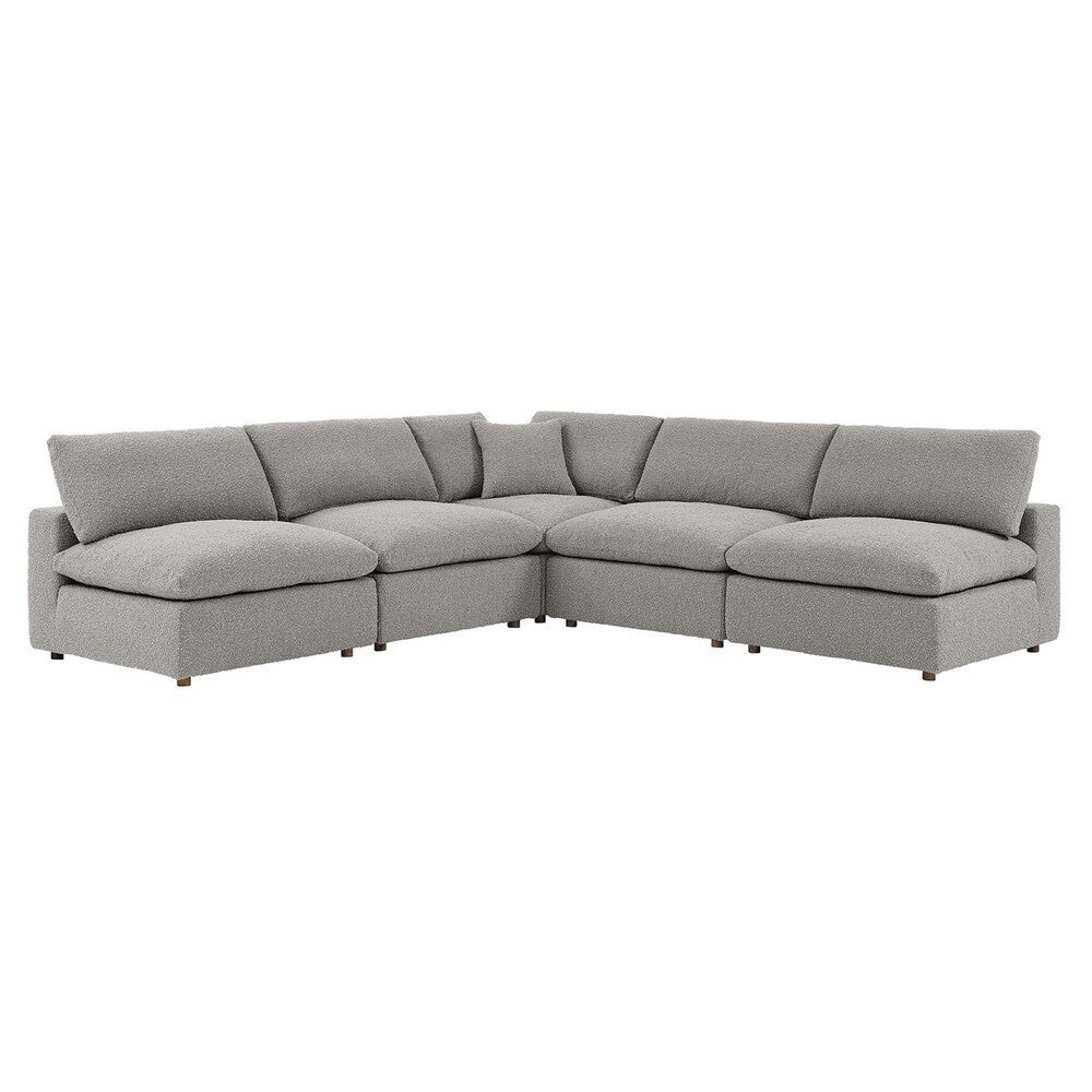 EEI-6367 Commix 5-Piece Down Filled Overstuffed Boucle Fabric Sectional Sofa by Modway