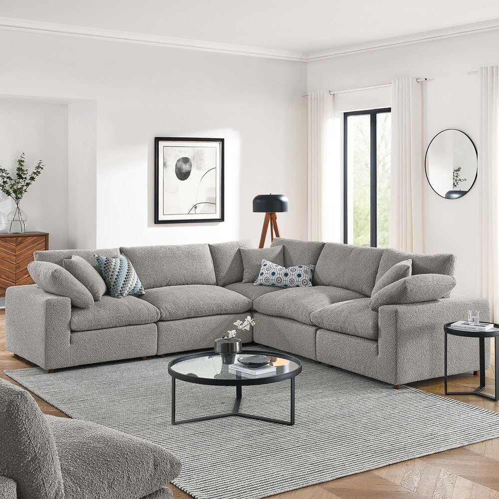 EEI-6368 Commix 5-Piece Down Filled Overstuffed Boucle Sectional Sofa by Modway