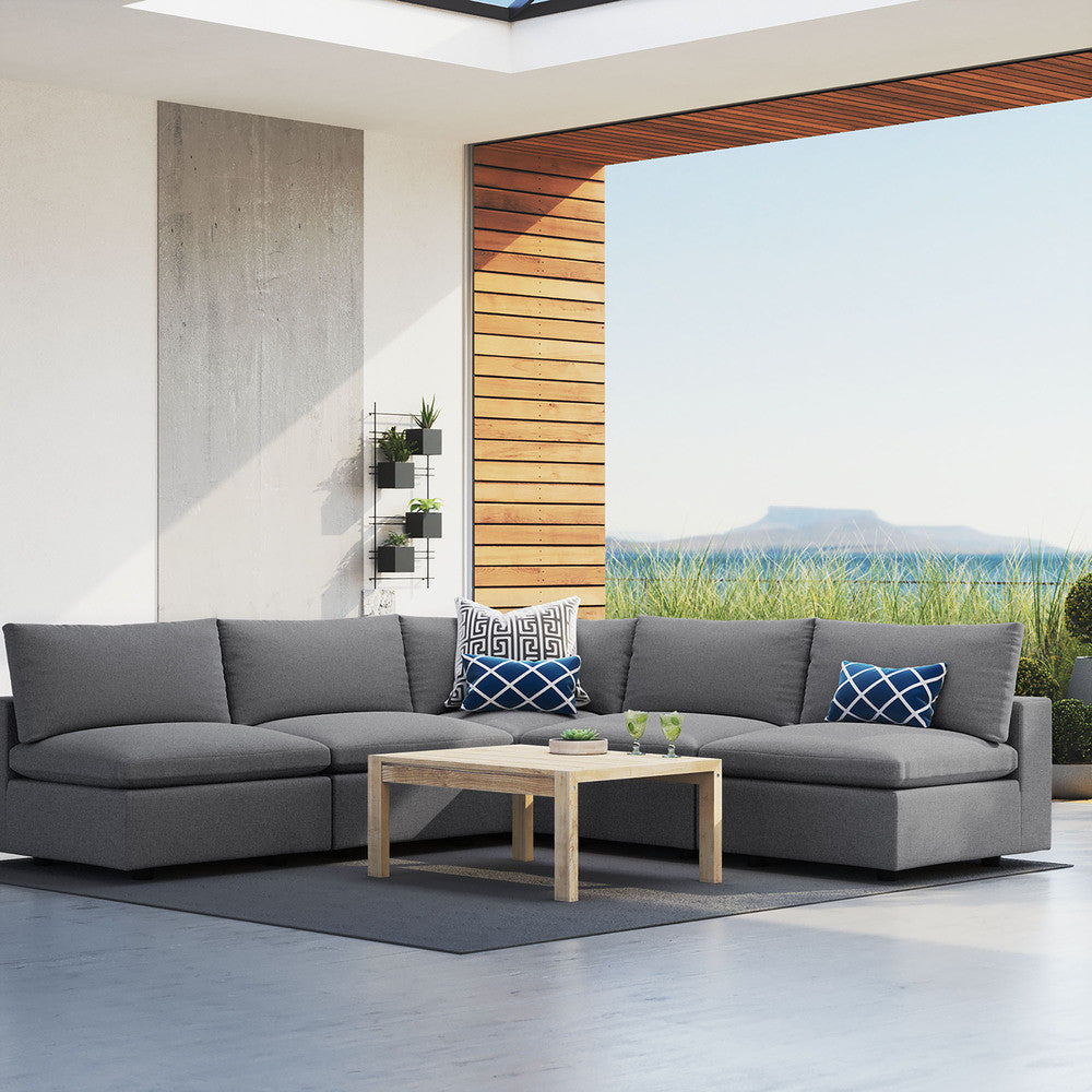EEI-5588 Commix 5-Piece Sunbrella&reg; Outdoor Patio Sectional Sofa by Modway