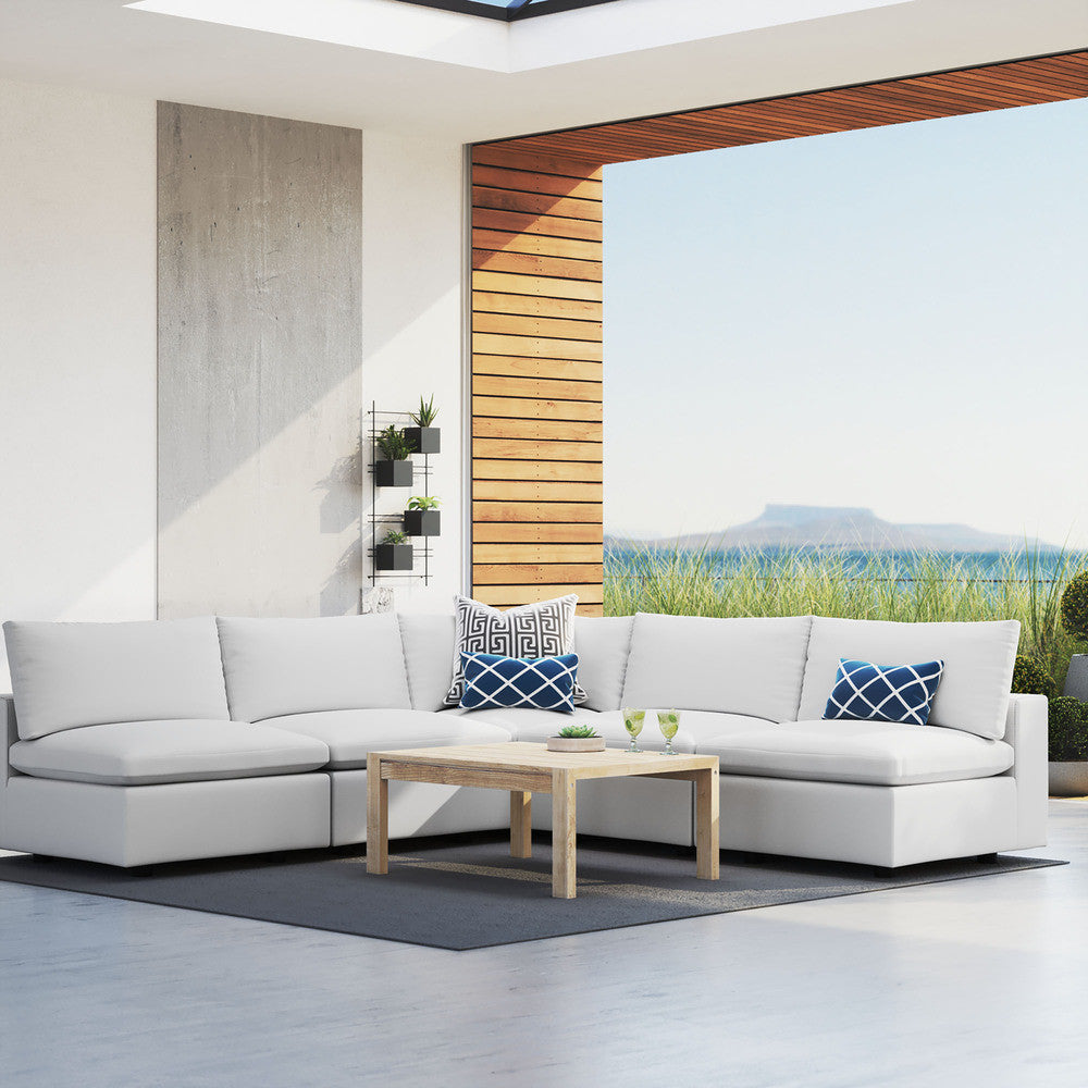 EEI-5588 Commix 5-Piece Sunbrella&reg; Outdoor Patio Sectional Sofa by Modway