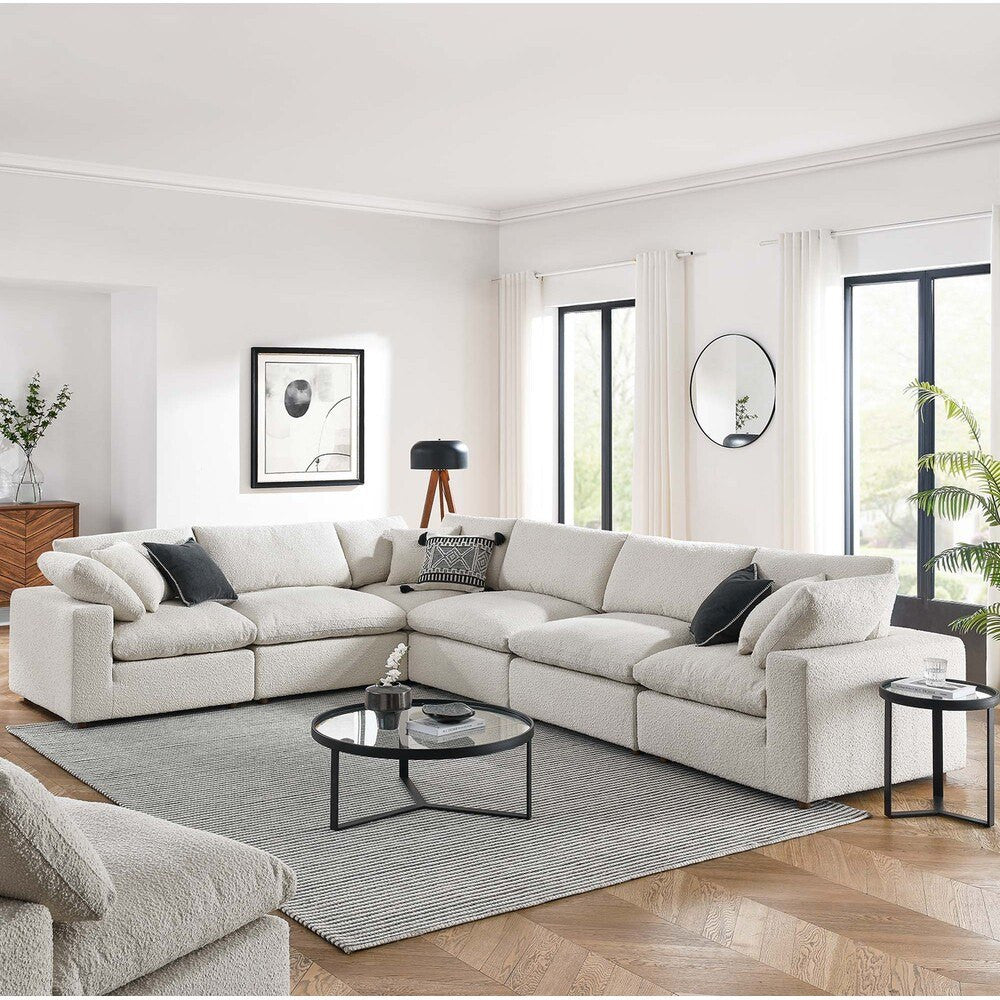 EEI-6369 Commix 6-Piece Down Filled Overstuffed Boucle Fabric Sectional Sofa by Modway