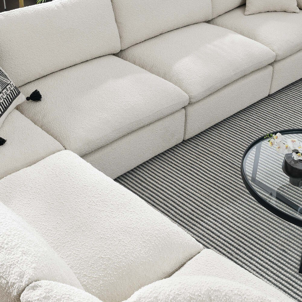 EEI-6369 Commix 6-Piece Down Filled Overstuffed Boucle Fabric Sectional Sofa by Modway
