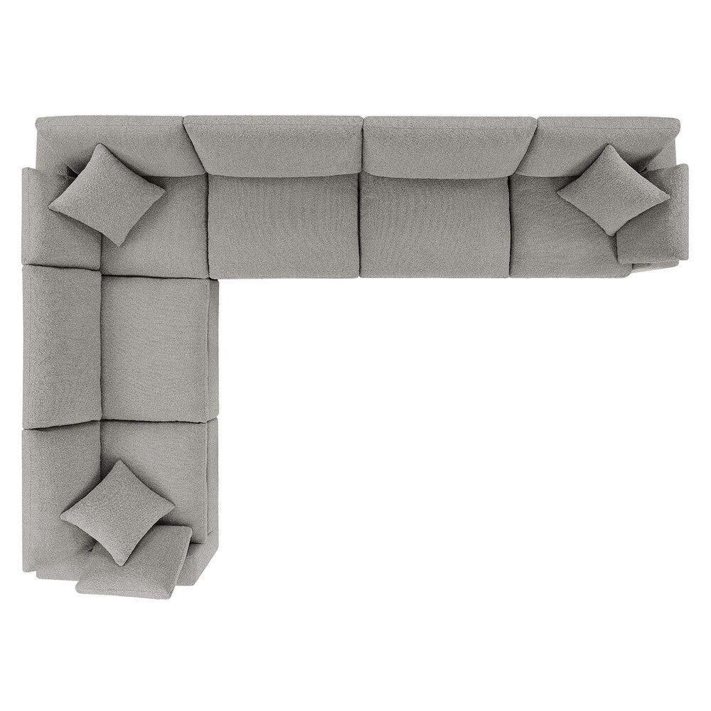 EEI-6369 Commix 6-Piece Down Filled Overstuffed Boucle Fabric Sectional Sofa by Modway
