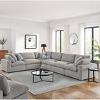 EEI-6369 Commix 6-Piece Down Filled Overstuffed Boucle Fabric Sectional Sofa by Modway