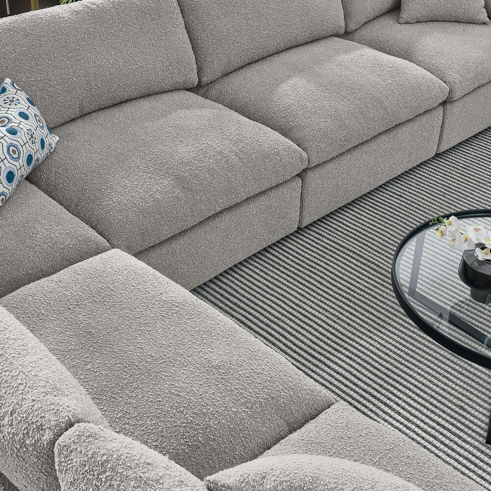 EEI-6369 Commix 6-Piece Down Filled Overstuffed Boucle Fabric Sectional Sofa by Modway