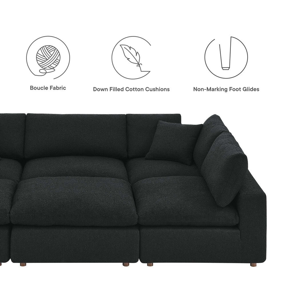 EEI-6372 Commix 6-Piece Down Filled Overstuffed Boucle Fabric Sectional Sofa by Modway
