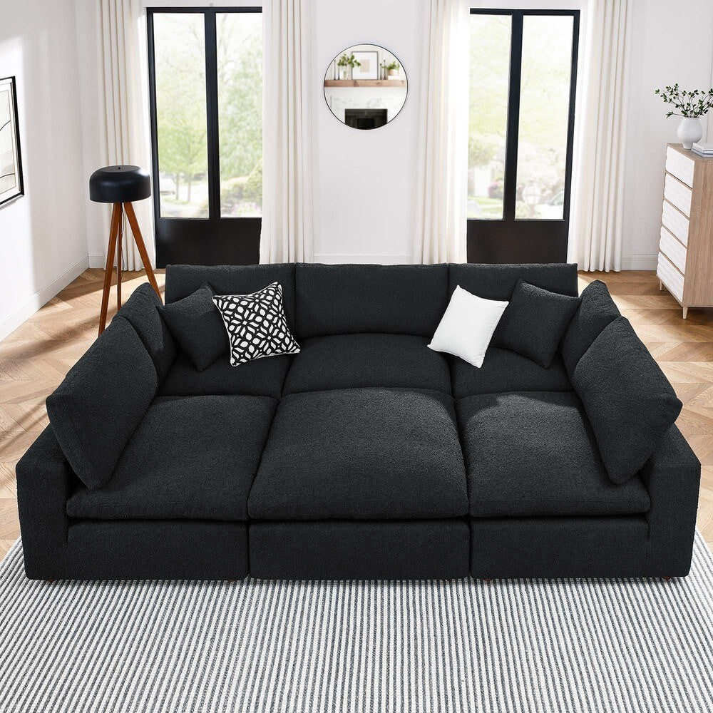 EEI-6372 Commix 6-Piece Down Filled Overstuffed Boucle Fabric Sectional Sofa by Modway