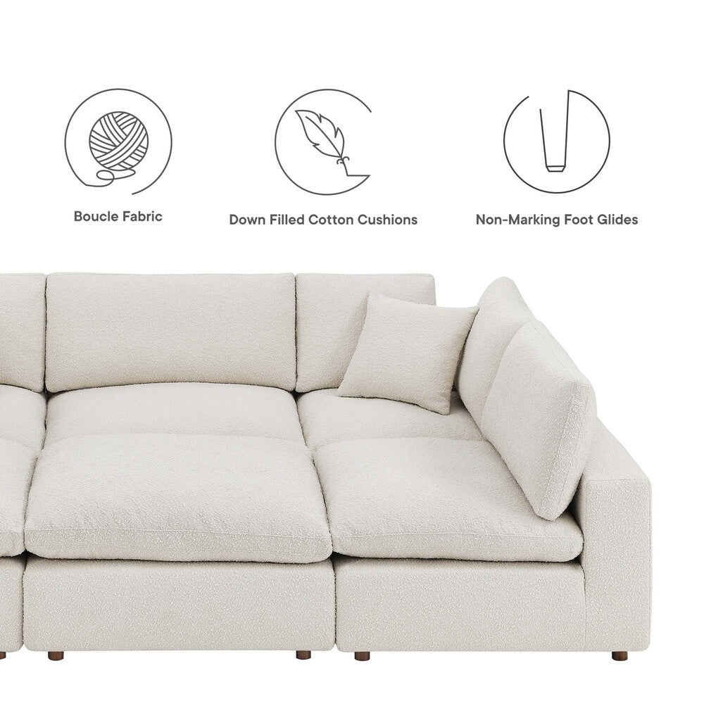EEI-6372 Commix 6-Piece Down Filled Overstuffed Boucle Fabric Sectional Sofa by Modway
