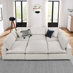 EEI-6372 Commix 6-Piece Down Filled Overstuffed Boucle Fabric Sectional Sofa by Modway
