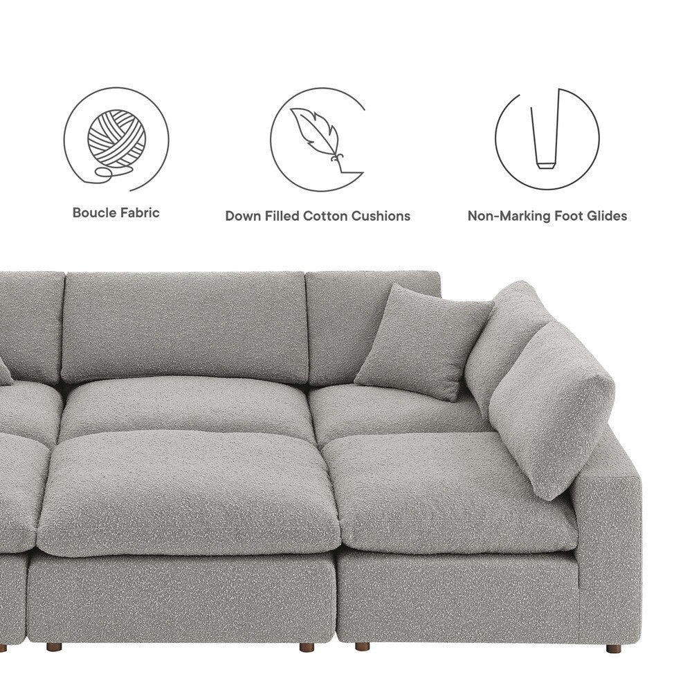 EEI-6372 Commix 6-Piece Down Filled Overstuffed Boucle Fabric Sectional Sofa by Modway