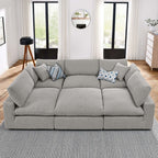 EEI-6372 Commix 6-Piece Down Filled Overstuffed Boucle Fabric Sectional Sofa by Modway