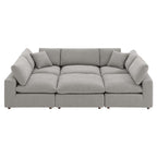 EEI-6372 Commix 6-Piece Down Filled Overstuffed Boucle Fabric Sectional Sofa by Modway