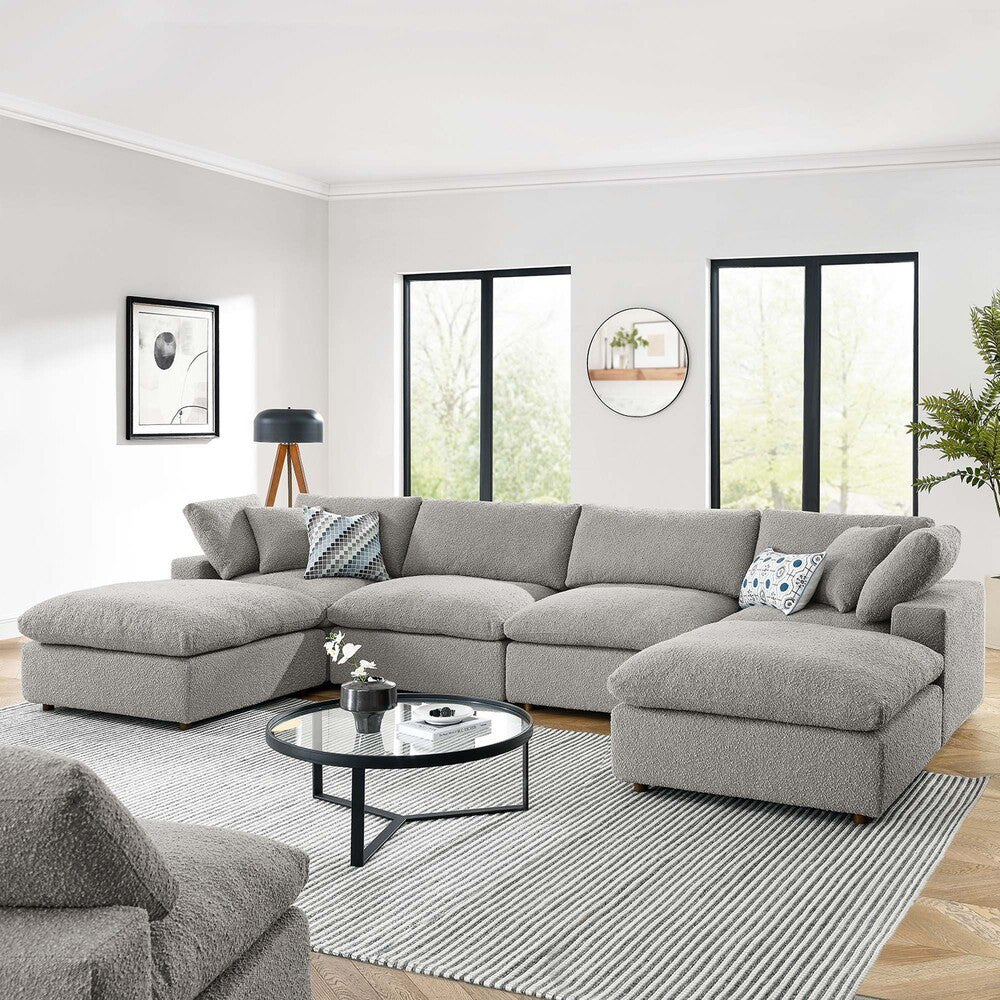 EEI-6366 Commix 6-Piece Down Filled Overstuffed Boucle Sectional Sofa by Modway