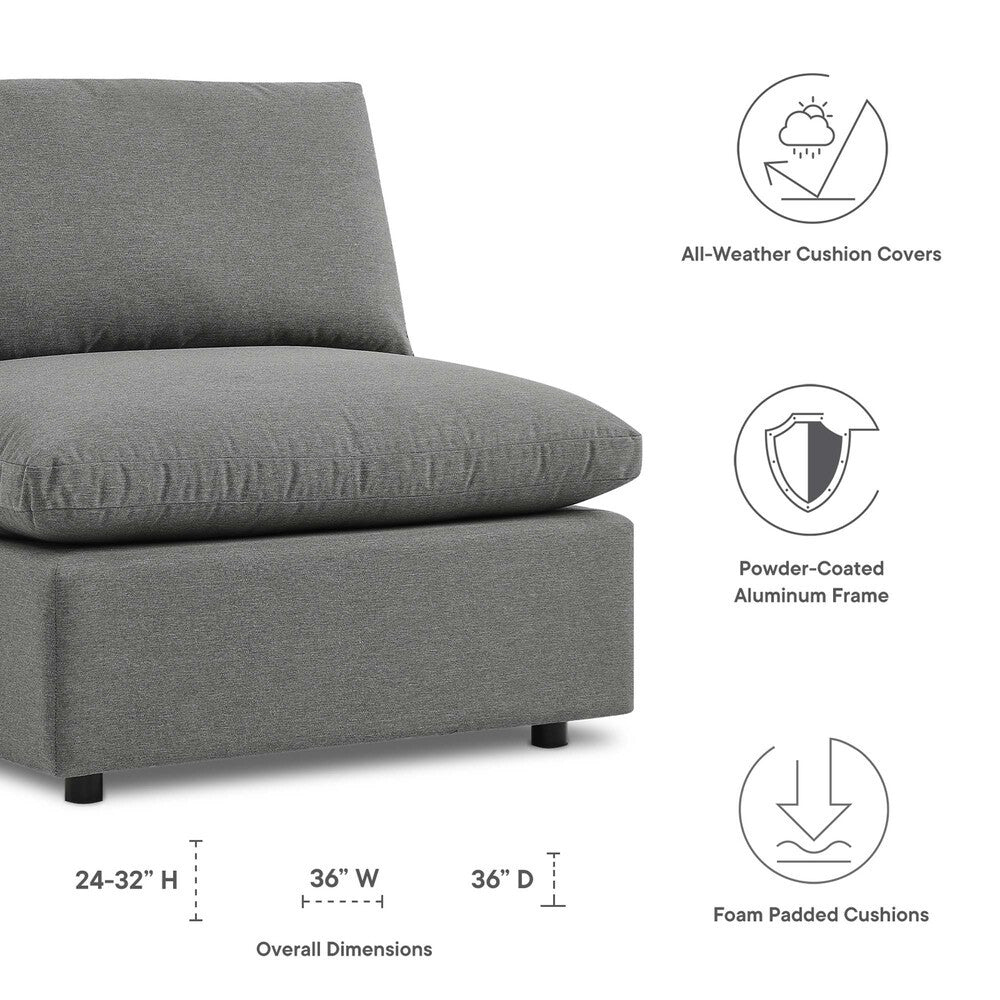 EEI-4902 Commix Overstuffed Outdoor Patio Armless Chair by Modway
