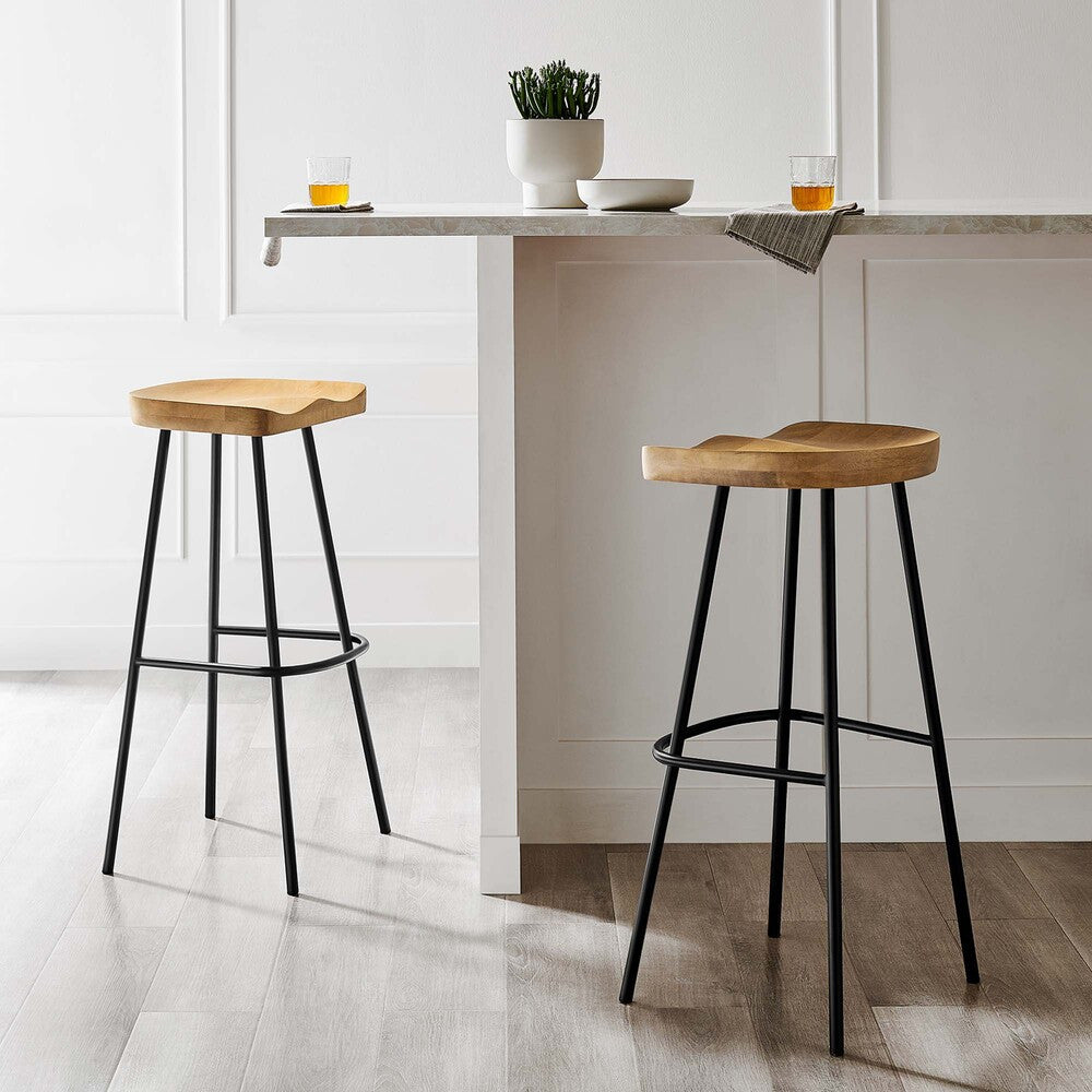 EEI-6742 Concord Backless Wood Bar Stools Set of 2 by Modway