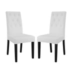 EEI-3323-WHI Confer Vinyl Dining Side Chair Set of 2 by Modway