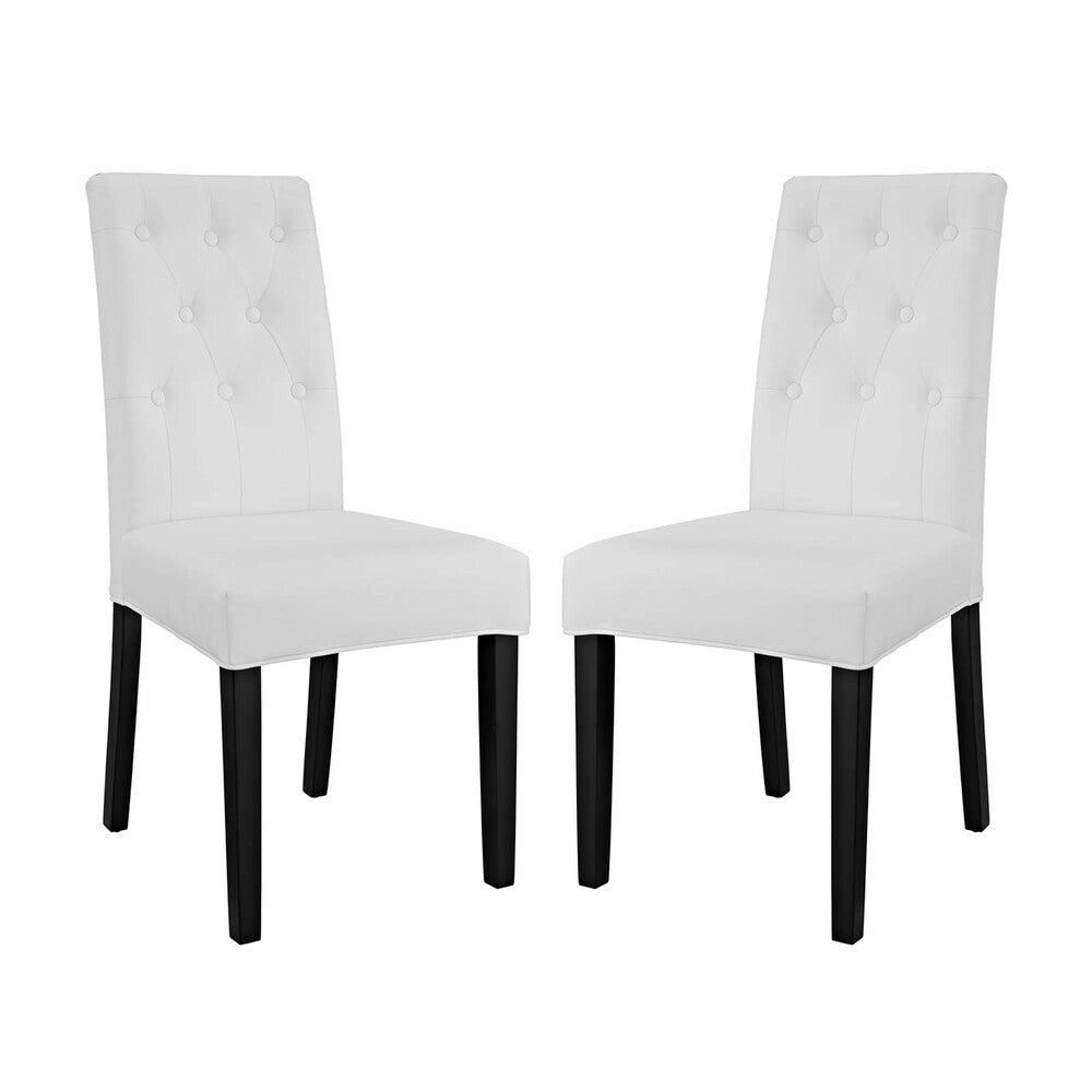 EEI-3323-WHI Confer Vinyl Dining Side Chair Set of 2 by Modway