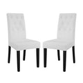 Modway EEI-3323-WHI Confer Vinyl Dining Side Chair Set of 2 White