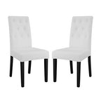 Modway EEI-3323-WHI Confer Vinyl Dining Side Chair Set of 2 White