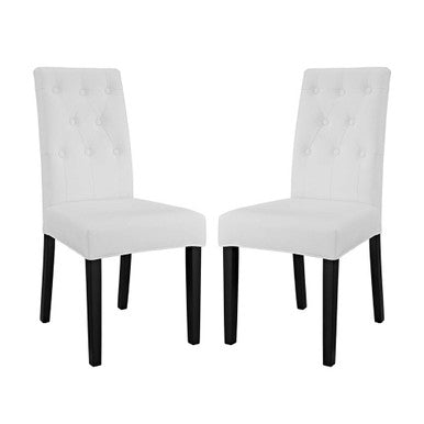 Modway EEI-3323-WHI Confer Vinyl Dining Side Chair Set of 2 White
