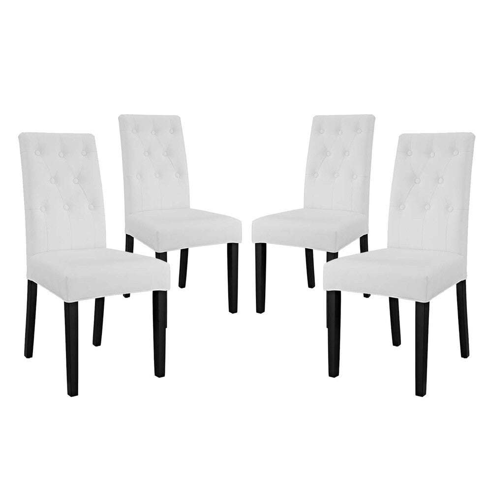 EEI-3324-WHI Confer Vinyl Dining Side Chair Set of 4 by Modway
