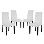 EEI-3324-WHI Confer Vinyl Dining Side Chair Set of 4 by Modway